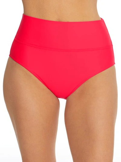 Sunsets Fold-over High-waist Bikini Bottom In Geranium