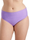 Sunsets Fold-over High-waist Bikini Bottom In Passion Flower