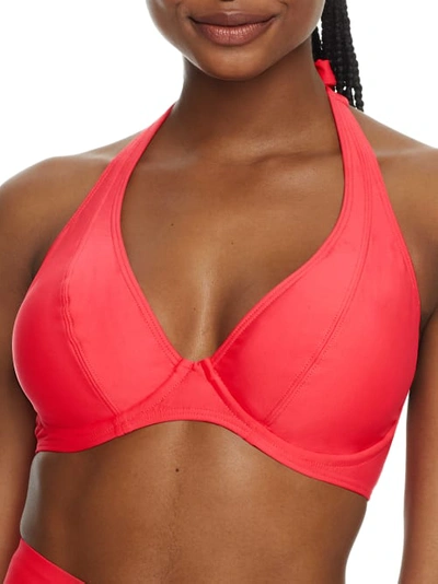 Sunsets Muse Halter Bikini Top In Geranium