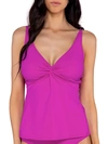 Sunsets Forever Underwire Tankini Top In Wild Orchid