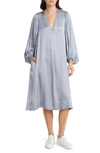 MASAI COPENHAGEN NALO LONG SLEEVE SATIN SHIFT DRESS