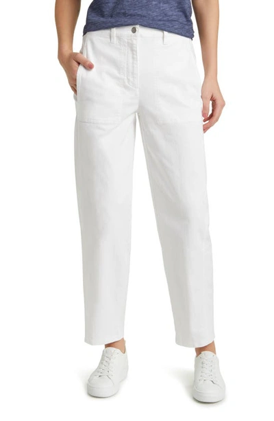 Eileen Fisher High Waist Slim Ankle Jeans In White