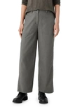 Eileen Fisher Cropped Wide-leg Hemp-cotton Pants In Grove