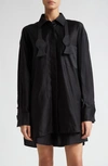 MAX MARA MAREA OVERSIZE BUTTON-UP SHIRT WITH BOW TIE