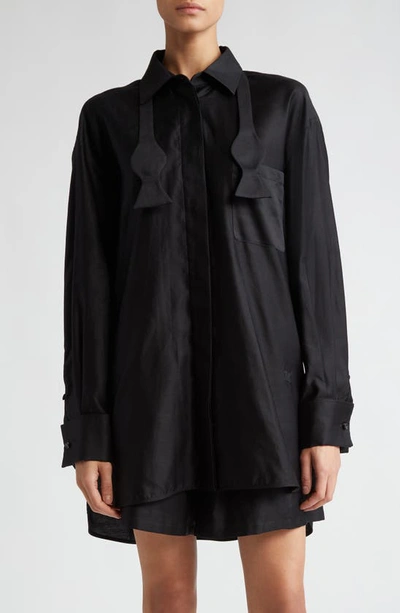 Max Mara Marea Bow-tie Collared Shirt In Black