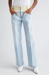 Stella Mccartney Two-tone Panelled Straight Leg Jeans In Blue/ecru