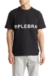 Purple Brand Logo Textured Cotton Jersey Graphic T-shirt In Black