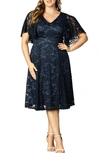 KIYONNA CAMILLE LACE MIDI COCKTAIL DRESS