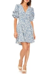 1.state Floral Fit And Flare Dress In Bluestone