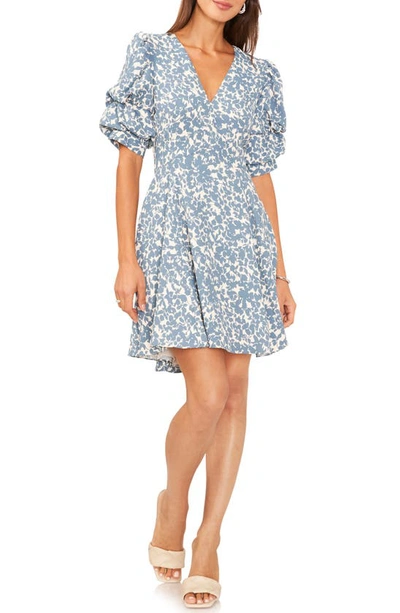 1.state Floral Fit And Flare Dress In Bluestone