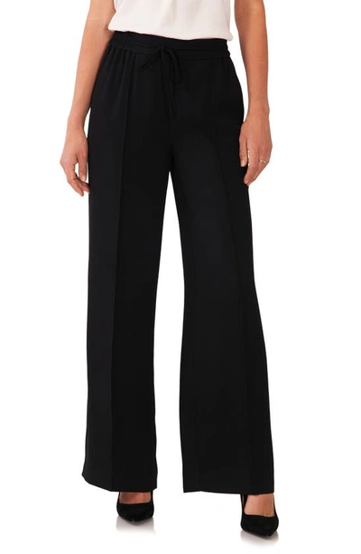 Vince Camuto Wide Leg Pull On Trousers In Rich Black