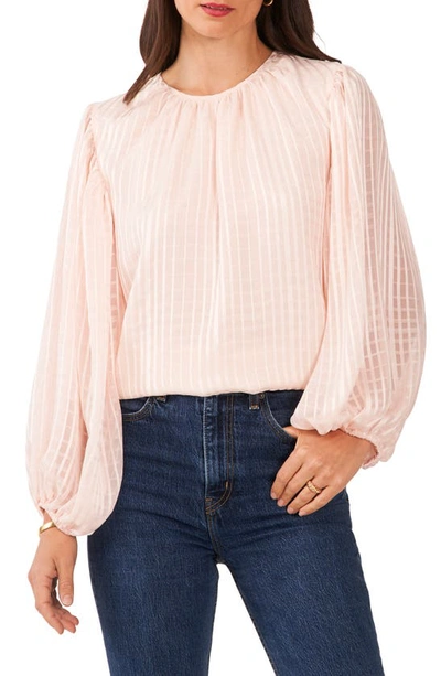 Vince Camuto Tonal Satin Check Top In Apricot