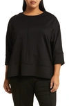 JONES NEW YORK SERENITY THREE QUARTER SLEEVE KNIT TOP