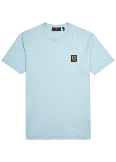 Belstaff Short Sleeved Mens Logo Patch T-shirt In Skyline Blue
