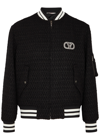 VALENTINO VALENTINO LOGO WOOL-BLEND TWEED BOMBER JACKET