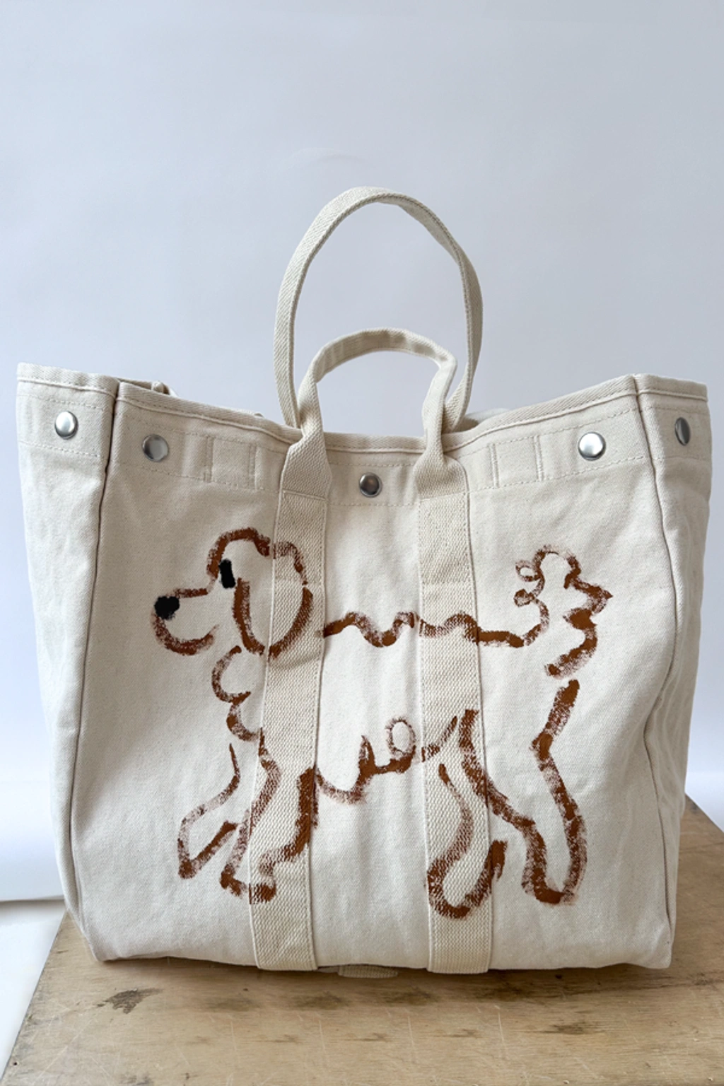 Alex Mill The Perfect Weekday Dog Tote In Natural/goldendoodle
