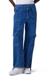 Hudson Drawstring Cargo High-rise Parachute Jeans In Chill