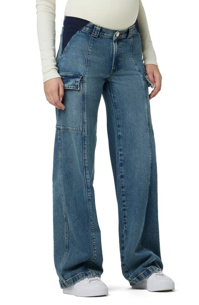Hudson Women's Maternity Wide-leg Cargo Jeans In Deep Indigo