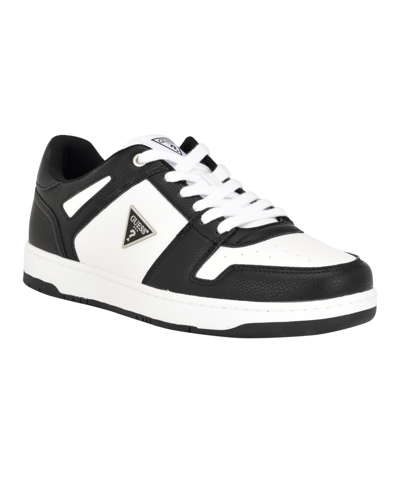 Guess Men's Tarky Low Top Lace Up Fashion Sneakers In Black,white