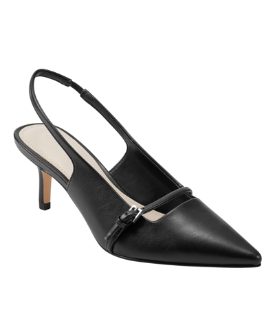 Marc Fisher Women's Alorie Slingback Pointy Toe Dress Pumps In Black- Manmade
