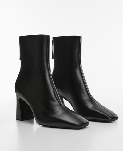 Mango Zipper Fastening Bootie Black