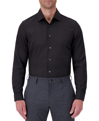 Report Collection Men's Slim-fit Tonal-print Shirt In Black