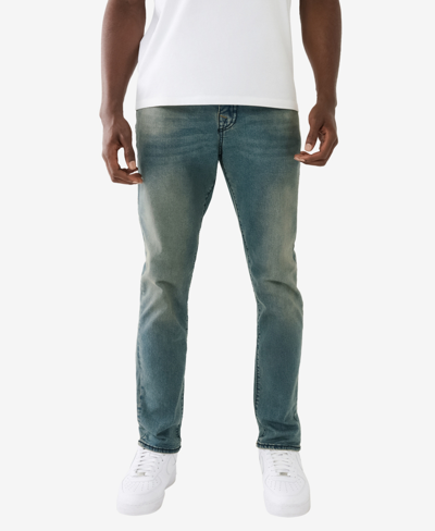 True Religion Rocco Big T Flap Skinny Jeans In Medium Blue In Lighting Maedium Wash