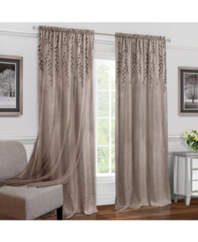 Achim Willow Rod Pocket Window Curtain Panels In Grey