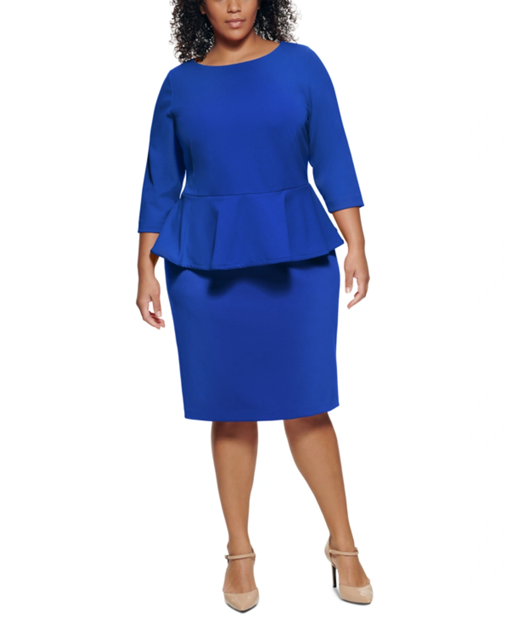 calvin klein women's peplum sheath dress Calvin Klein Peplum Sheath Dress