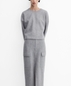 Mango Max Seamed Pullover Sweatshirt In Medium Heather Gray