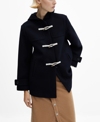 Mango Women's Hooded Wool Coat In Dark Navy