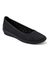 Easy Spirit Alessia 3 Womens Padded Insole Faux Leather Ballet Flats In Black - Manmade