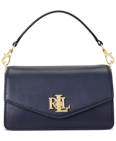 Lauren Ralph Lauren Small Leather Tayler Convertible Crossbody Bag In Blue
