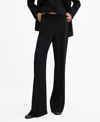 MANGO WOMEN'S BELTED WIDE LEG PANTS