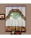 Achim Coffee Printed Tier Swag Window Curtain Sets In Multi