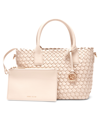 ANNE KLEIN SMALL WOVEN TOTE WITH DETACHABLE POUCH