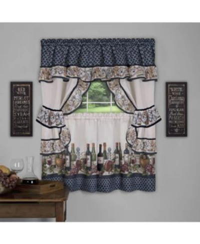 Achim Chateau Cottage Window Curtain Sets In Navy