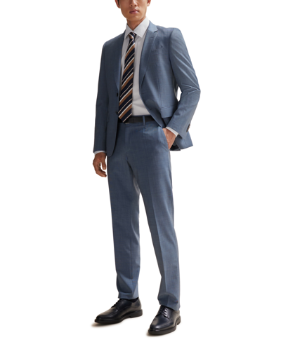 Hugo Boss Boss By  Men's Micro-patterned Slim-fit Suit In Medium Blue