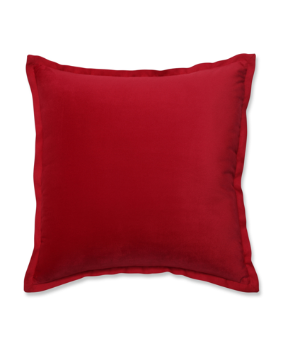 Pillow Perfect Velvet Flange Decorative Pillow, 18" X 18" In Red