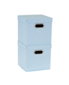 Shop Household Essentials Premium Storage Bins With Lids, Set Of 2 In Blue