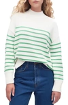 Barbour Oakfield Womens Funnel Neck Jumper In Aran Stripe