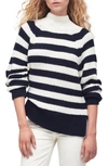 BARBOUR SILVERDALE BRETON STRIPE FUNNEL NECK SWEATER