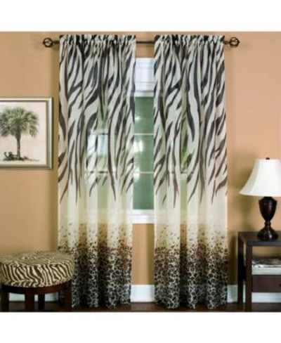 Achim Kenya Window Curtain Panels In Brown,multi