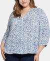 Nydj Pintuck Back Yoke Top In Waterfall Ice