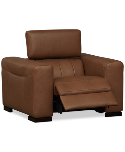 Macy's Rinan 46" Leather Power Recliner, Created For  In Sambuco