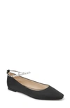 Badgley Mischka London Pearly-strap Ballerina Flats In Black