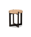 Baxton Studio Horace Rustic And Industrial 15.7" Finished Wood And Finished Metal End Table In Brown,black