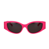 Balenciaga Logo-print Rectangle-frame Sunglasses In Fuchsia