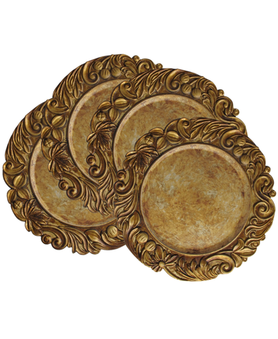 American Atelier Serveware Cantera Charger Plates Set Of 4 In Gold