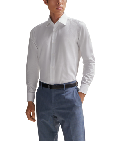 Hugo Boss Boss By  Men's Oxford Stretch Cotton Regular-fit Dress Shirt In White